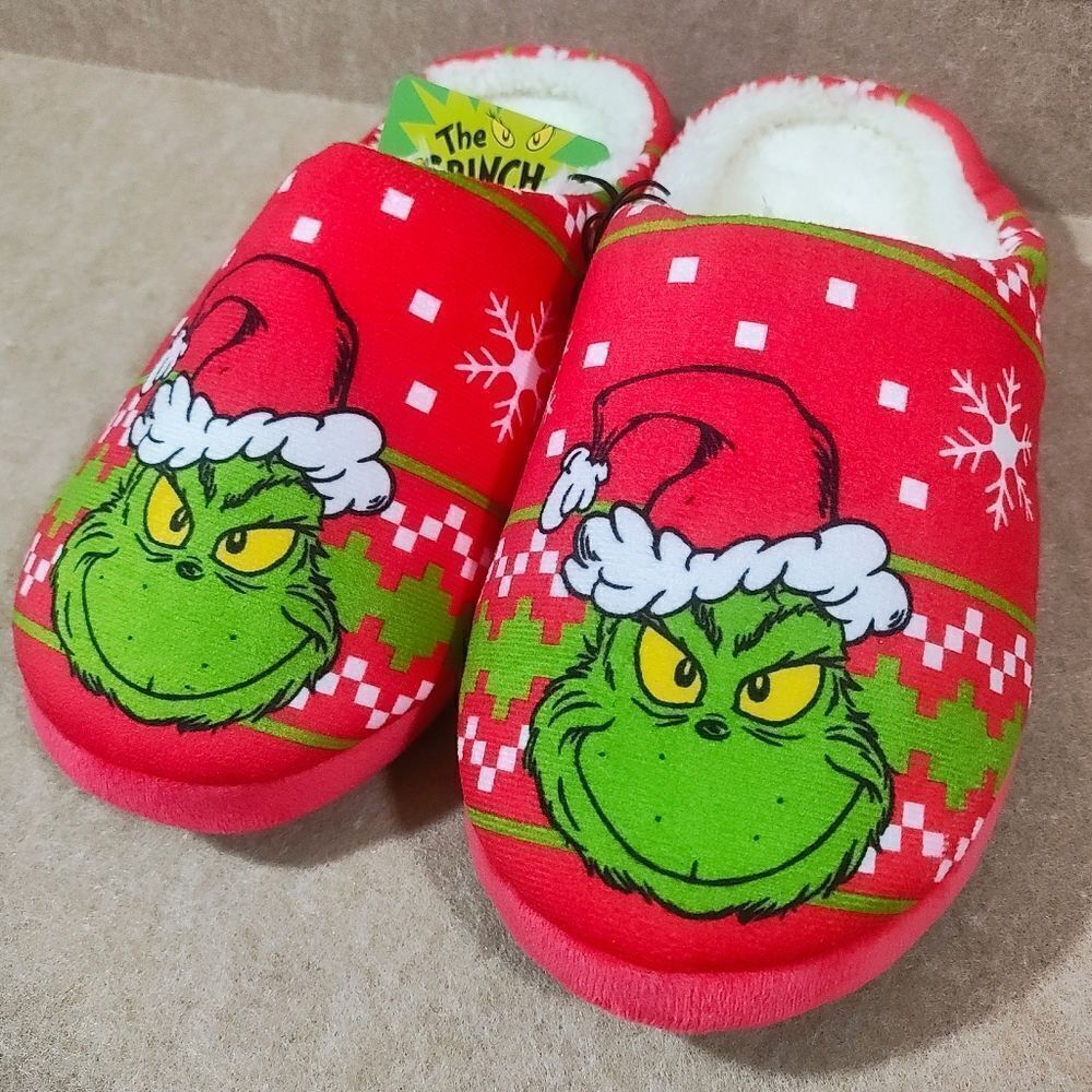 Dr. Seuss The Grinch Plush Women Slippers #U